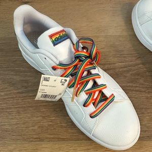 Adidas *brand new Grand Court pride shoes. Size 10 Womens 8.5 men’s. Rainbow.